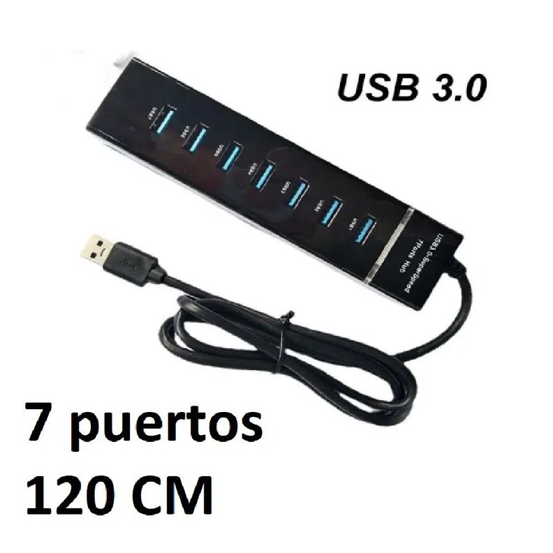 Hub USB 3.0 de 7 Puertos y Cable Largo de 120cm-4