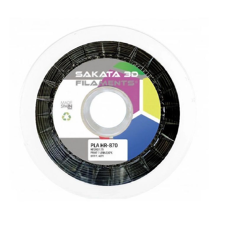 Filamento 3D PLA HR-870 Sakata Negro 1.75mm 2.5kg