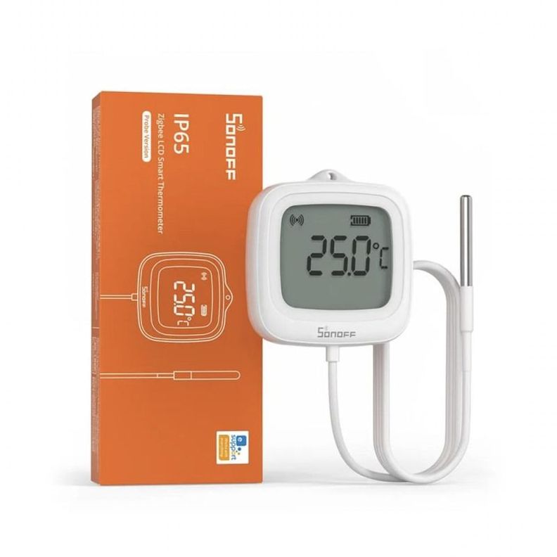 Sensor de Temperatura con Sonda y LCD Sonoff SNZB-02LD IP65 Blanco