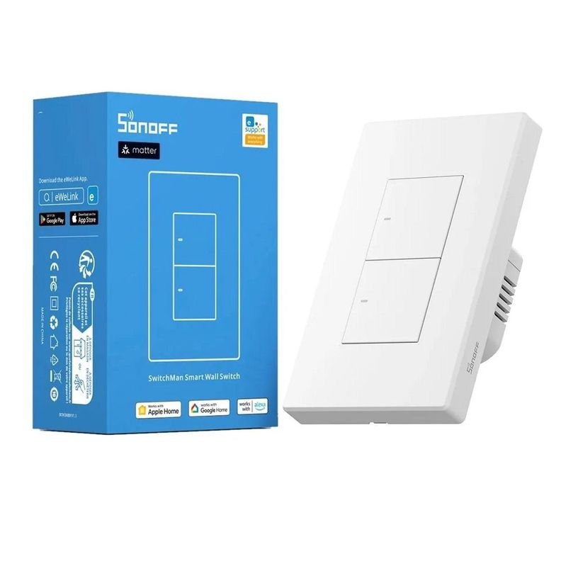 Interruptor WiFi de Pared Sonoff SwitchMan M5 2C Matter Blanco