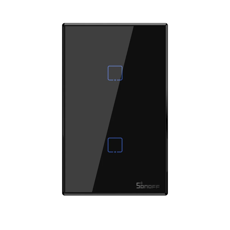 Interruptor Wifi de pared Sonoff TX RF de 2 canales - Negro-0