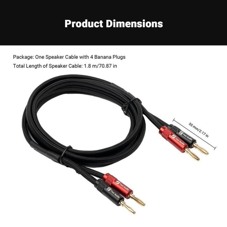 Cable Banana Chapado en Oro para Parlante - Fosi Audio-2