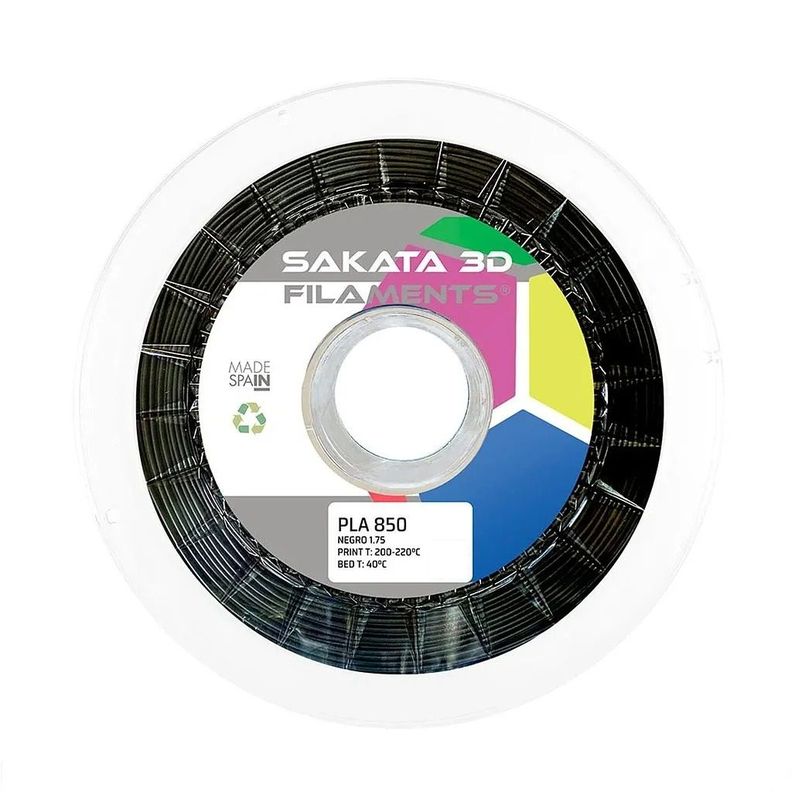 Filamento 3D PLA 850 Sakata Negro 1.75mm 1kg
