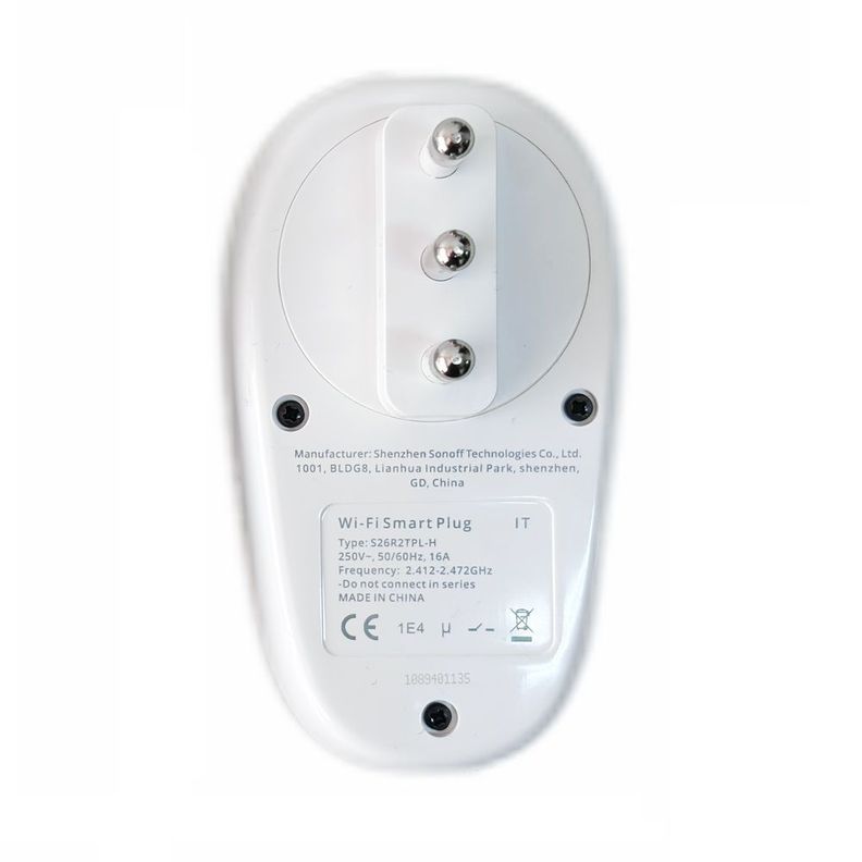 Enchufe WiFi Sonoff S26 R2 4000W/16A Patas Grandes-1