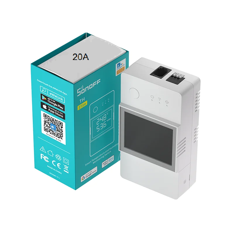 Interruptor WiFi Sonoff TH Elite 20A para sensores Sonoff Blanco