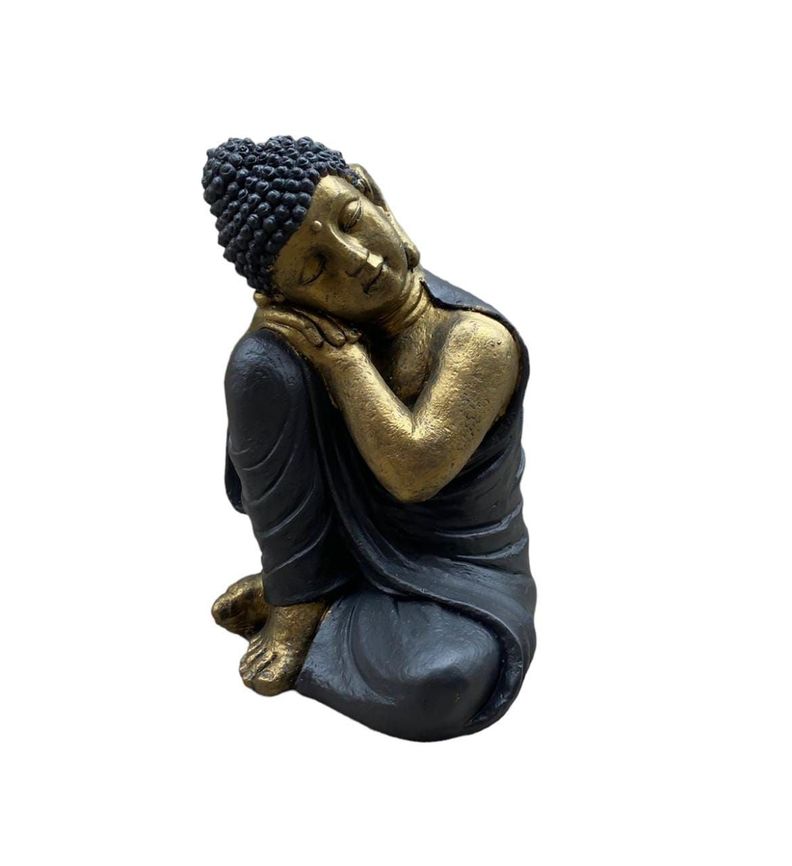Figura Buda Durmiente Golden Black 50 cm -0