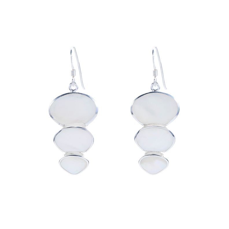 Aros Colgantes Puntos de Equilibrio de plata 925 con Abalone o Nacar-1