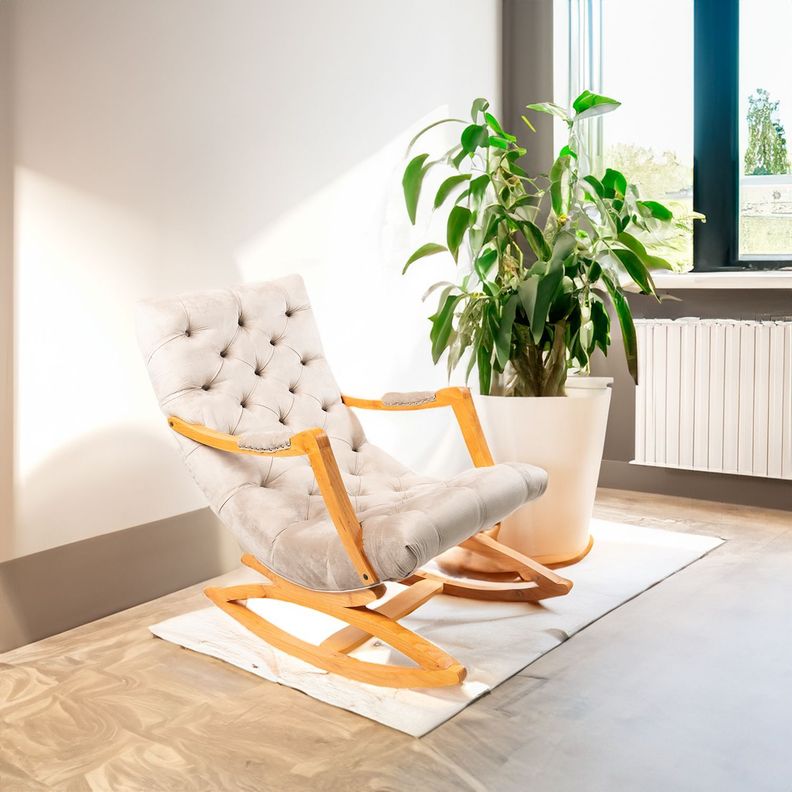 SILLA MECEDORA CAPITONES BEIGE FELPA-2