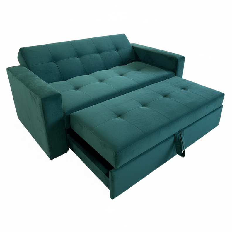 SOFA CAMA NOVUS TRES POSICIONES VERDE FELPA