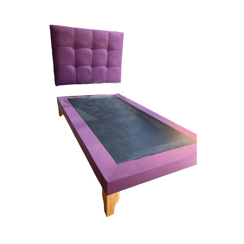 CAMA DE PLAZA  MORADO FELPA-0