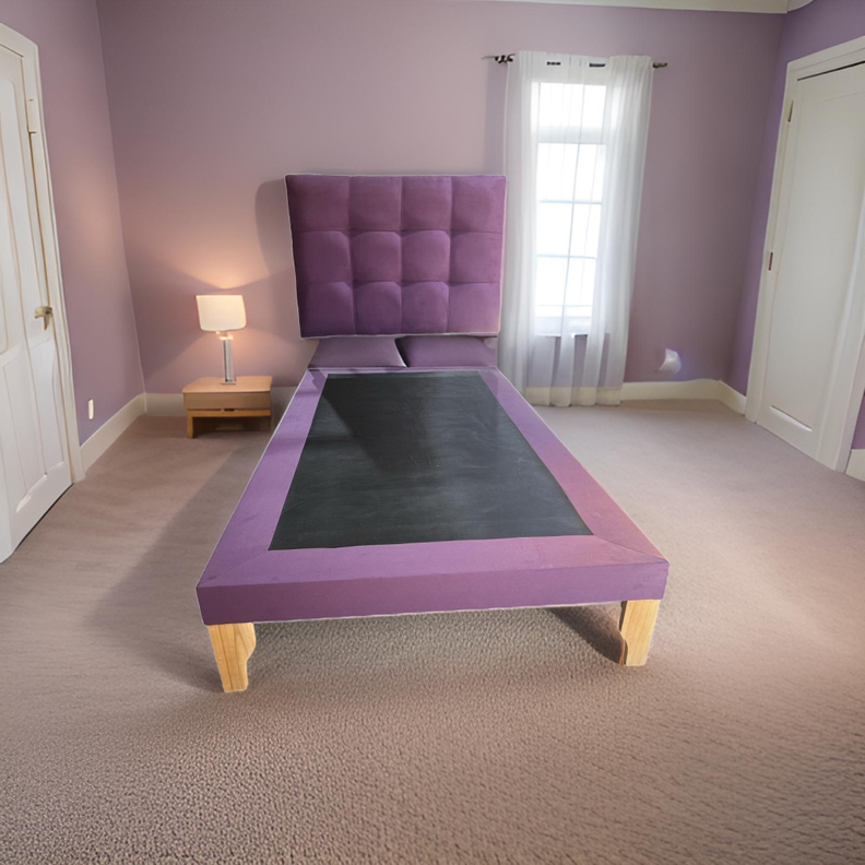 CAMA DE PLAZA  MORADO FELPA-3