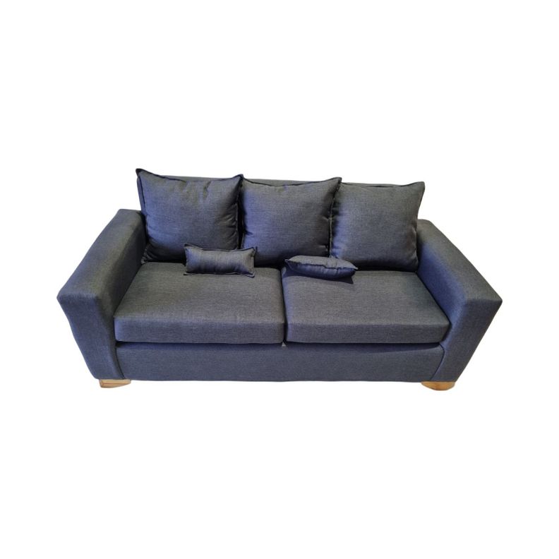 SOFA TRES CUERPOS GRIS OSCURO LINO