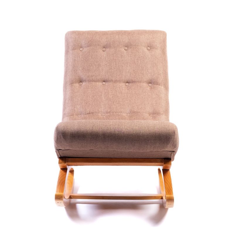 Silla Mecedora Sin Apoya Brazo Beige Lino-1