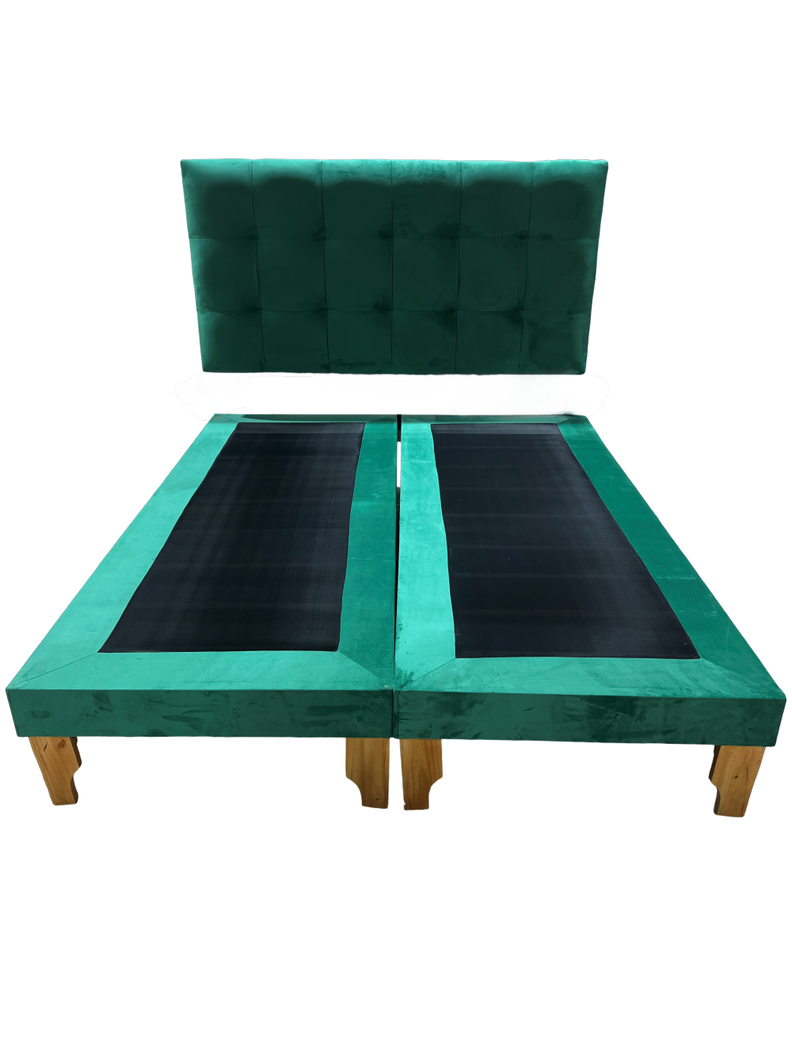 CAMA DOS PLAZA VERDE ESMERALDA FELPA