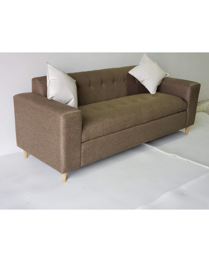 SOFA DOS CUERPOS MARRON LINO MAS COJINES-1
