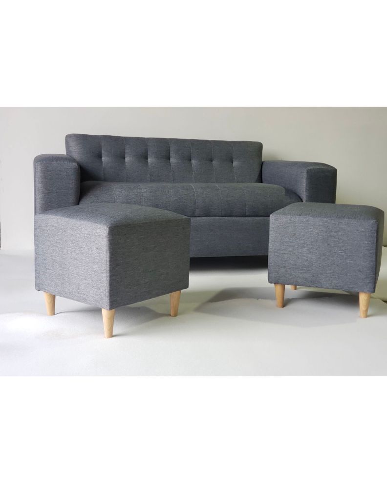 SOFA TRES CUERPOS MAS DOS PUFF GRIS OSCURO LINO-2