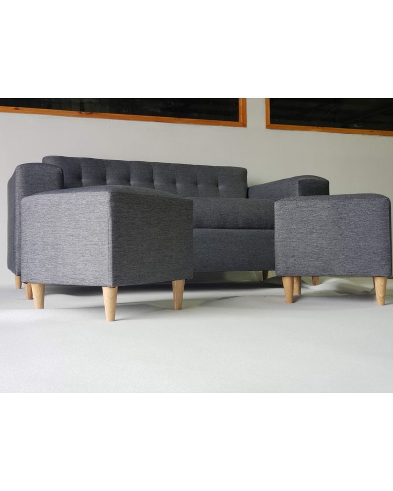 SOFA TRES CUERPOS MAS DOS PUFF GRIS OSCURO LINO-3
