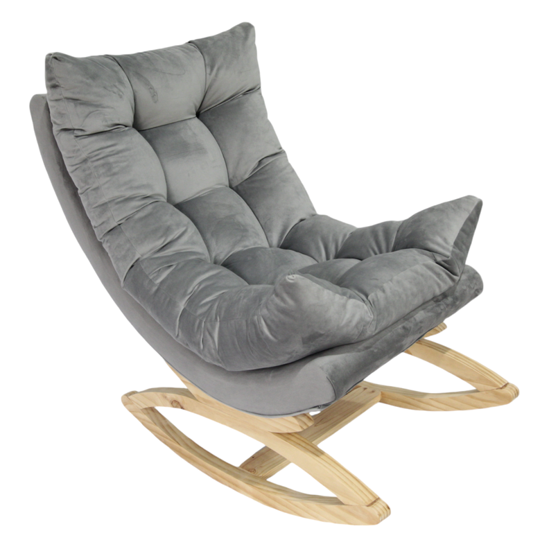 SILLA MECEDORA COQUETTE GRIS FELPA-0