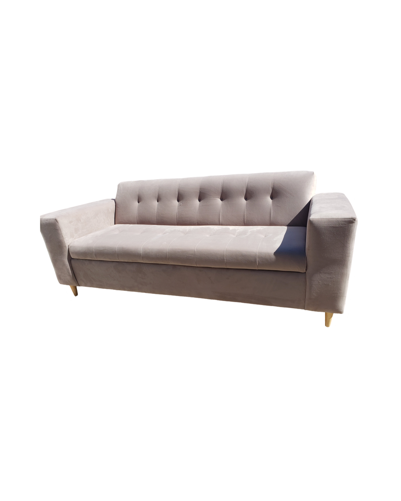 SOFA DOS CUERPOS BEIGE FELPA