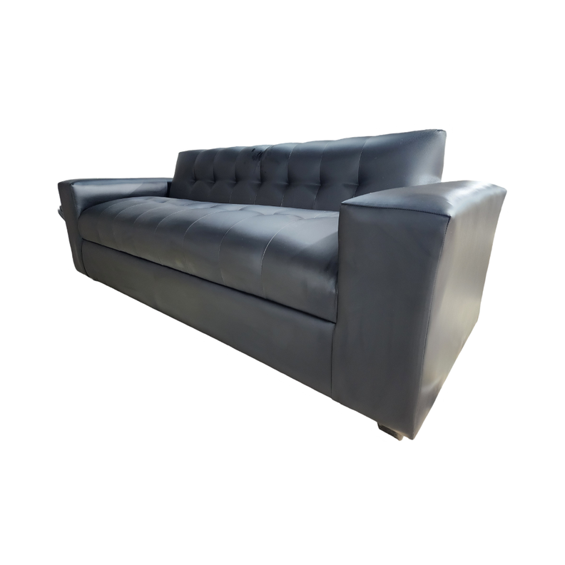 SOFA DOS CUERPOS NEGRO ECOCUERO