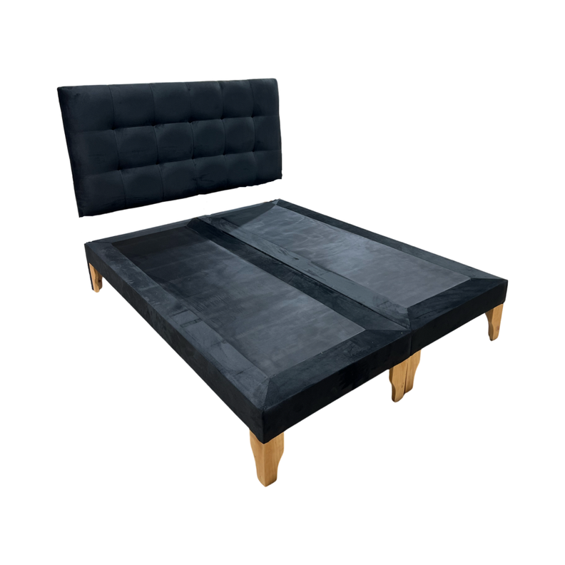 CAMA KING NEGRO FELPA-0