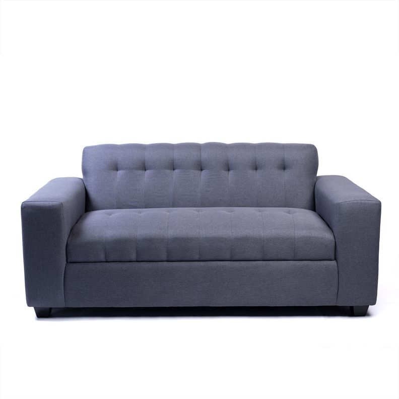 SOFA  TRES CUERPOS GRIS OSCURO LINO