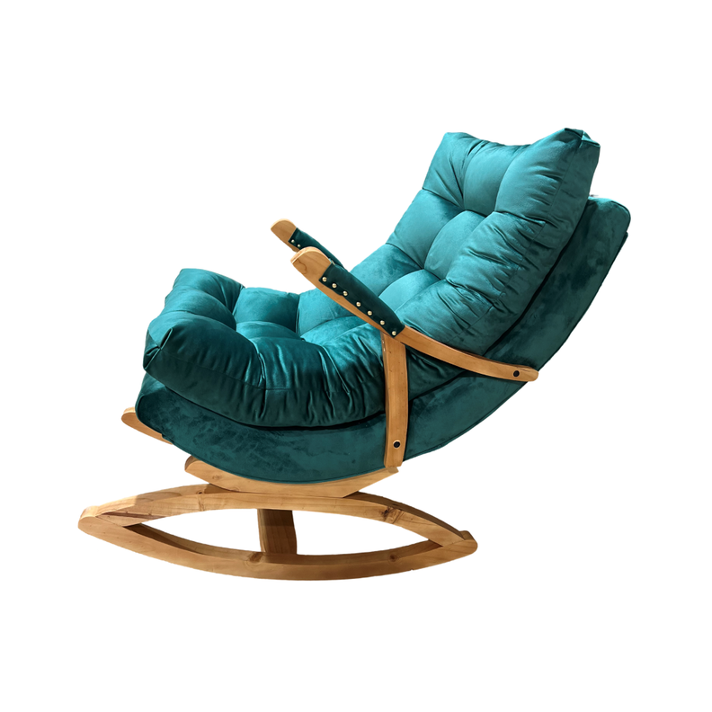 SILLA MECEDORA COQUETTE CON APOYA BRAZO VERDE ESMERALDA FELPA-1