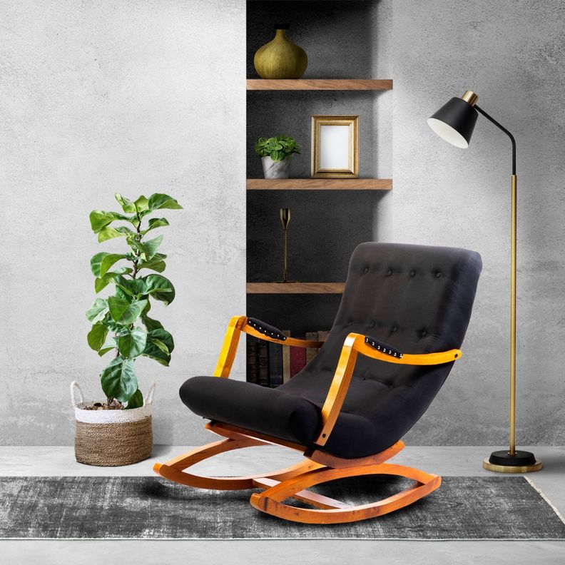 SILLA MECEDORA CON APOYA BRAZO NEGRO LINO-2
