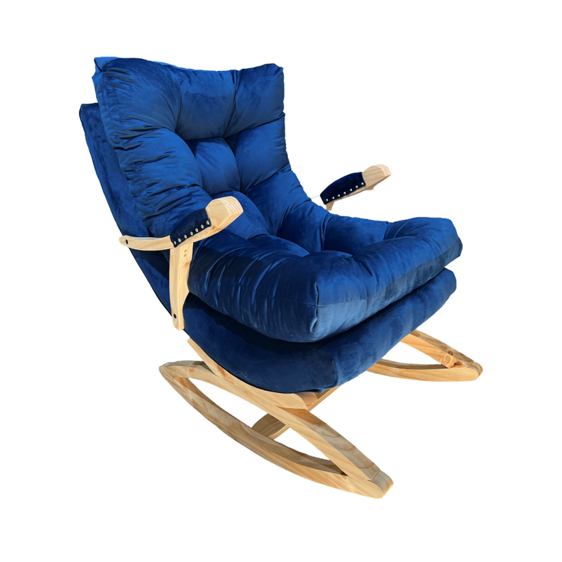 SILLA MECEDORA COQUETTE CON APOYA BRAZO AZUL MARINO FELPA-0