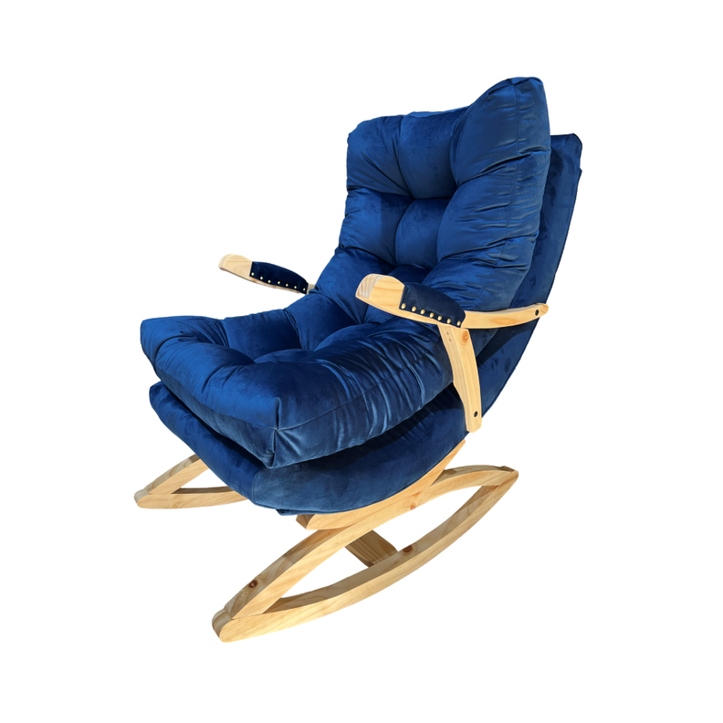 SILLA MECEDORA COQUETTE CON APOYA BRAZO AZUL MARINO FELPA-2