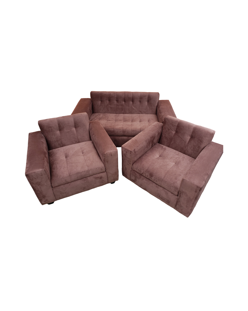 JUEGO DE LIVING MARRON FELPA-0