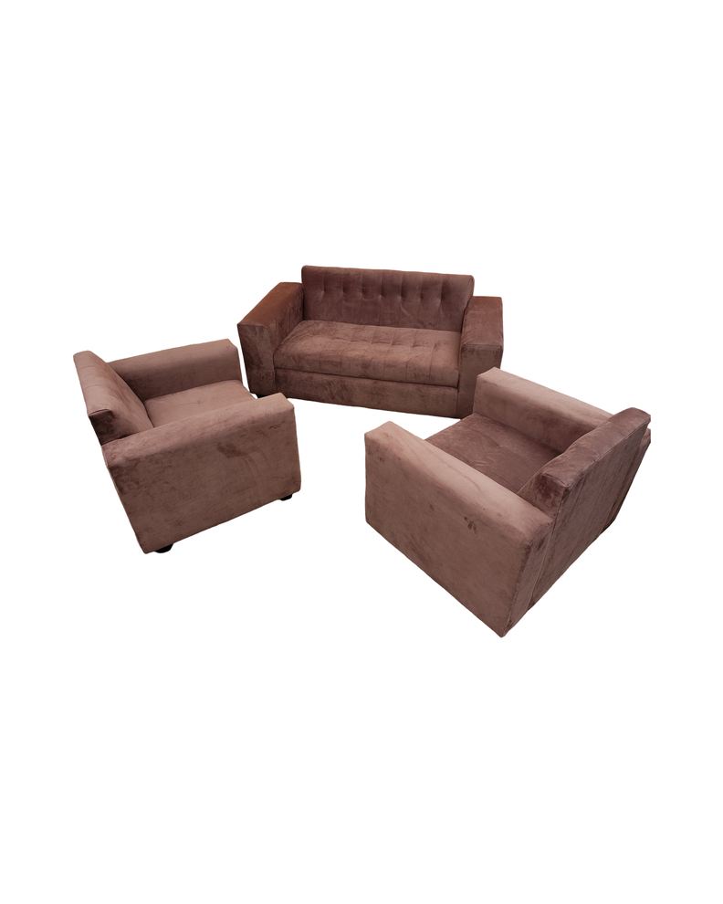 JUEGO DE LIVING MARRON FELPA-3