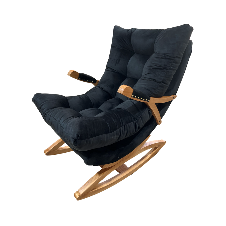 SILLA MECEDORA COQUETTE CON APOYA BRAZO NEGRO FELPA 2-2