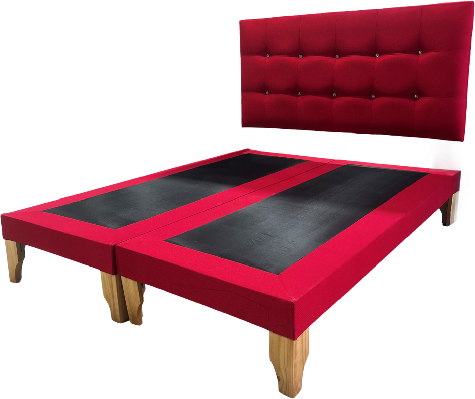 CAMA SUPER KING ROJO FELPA