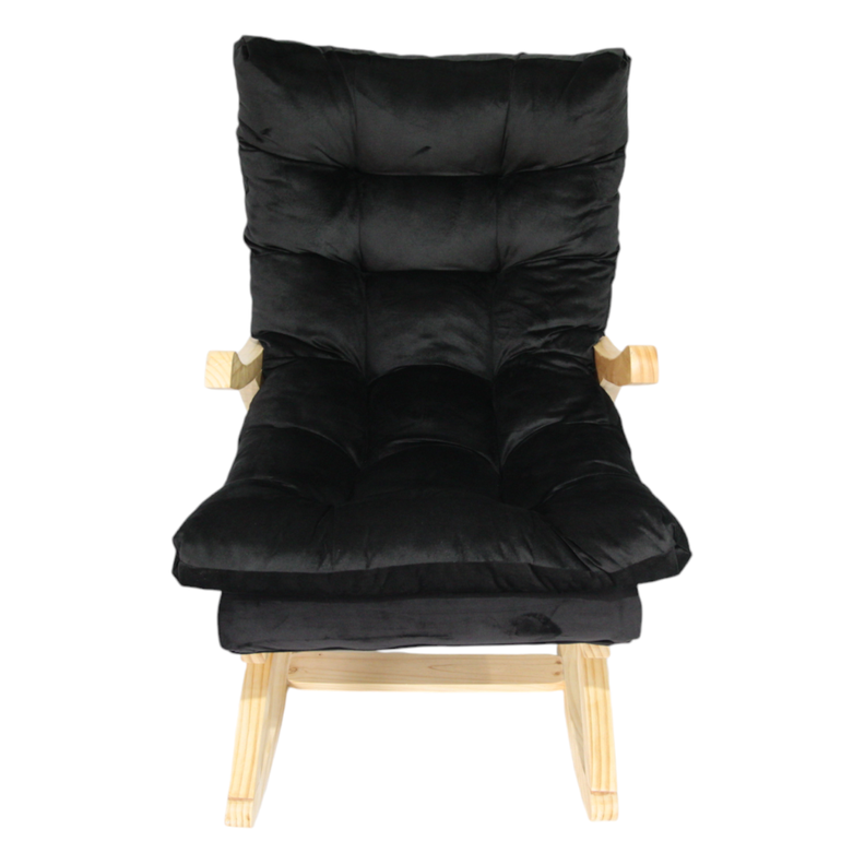 SILLA MECEDORA COQUETTE CON APOYA BRAZO NEGRO FELPA-1