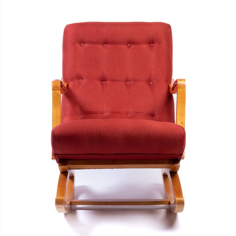 SILLA MECEDORA CON APOYA BRAZO ROJO LINO-0