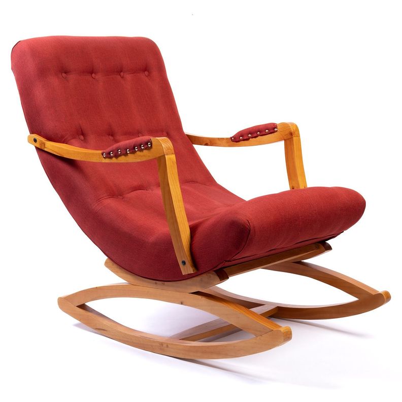 SILLA MECEDORA CON APOYA BRAZO ROJO LINO-1