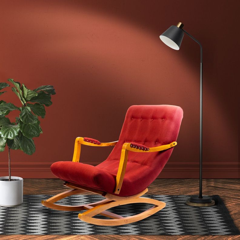 SILLA MECEDORA CON APOYA BRAZO ROJO LINO-2