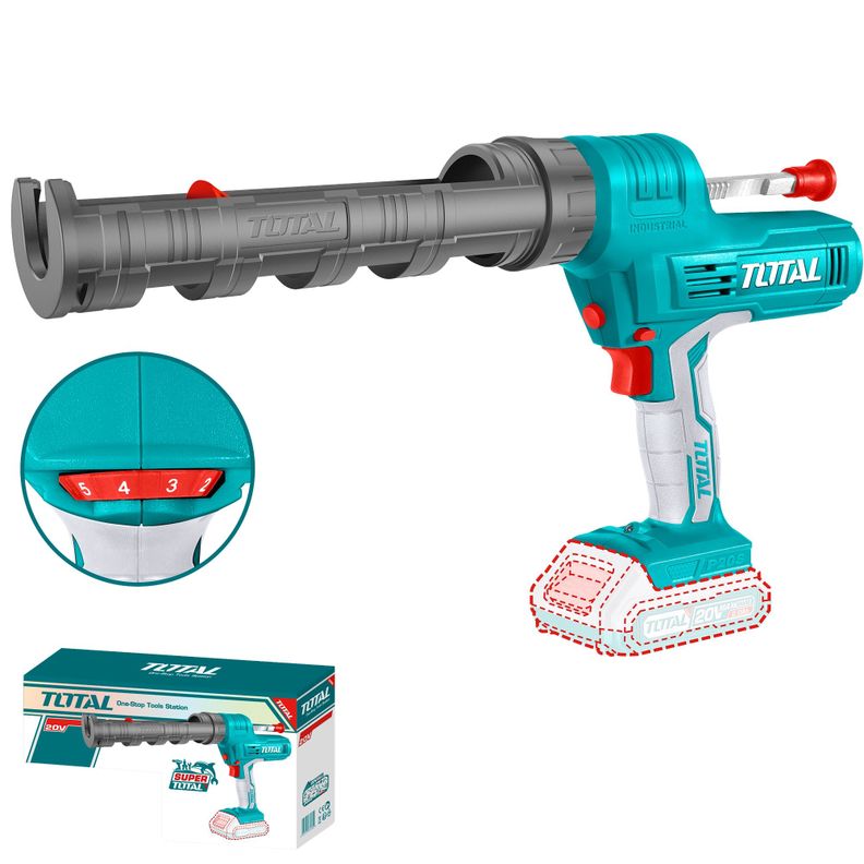 Pistola Calafatera Inalambrica 20V Total Turquesa