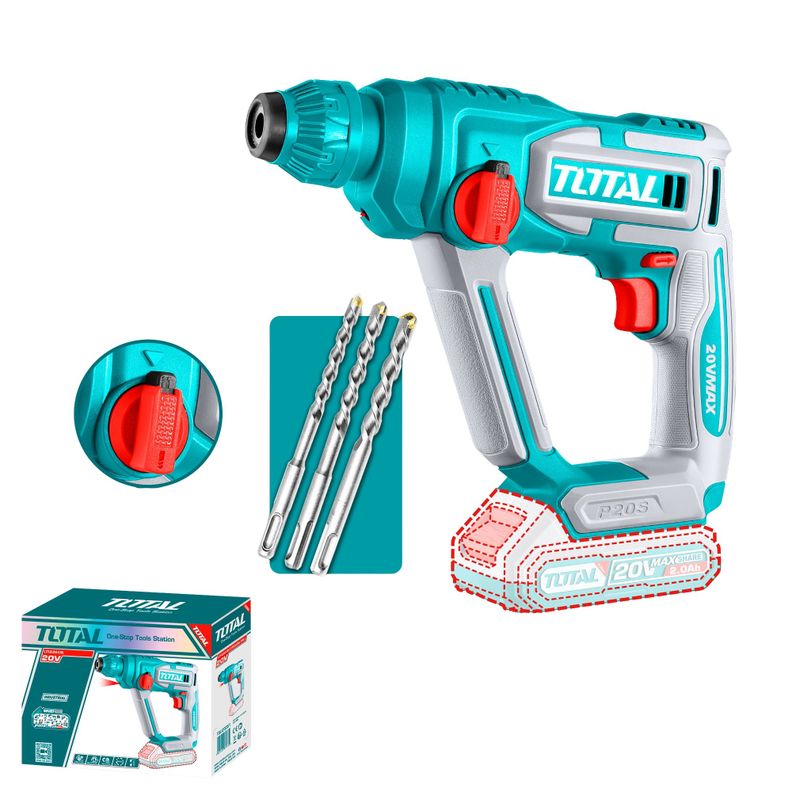 Rotomartillo inalambrico 20V 16mm SDS Pus Total Turquesa