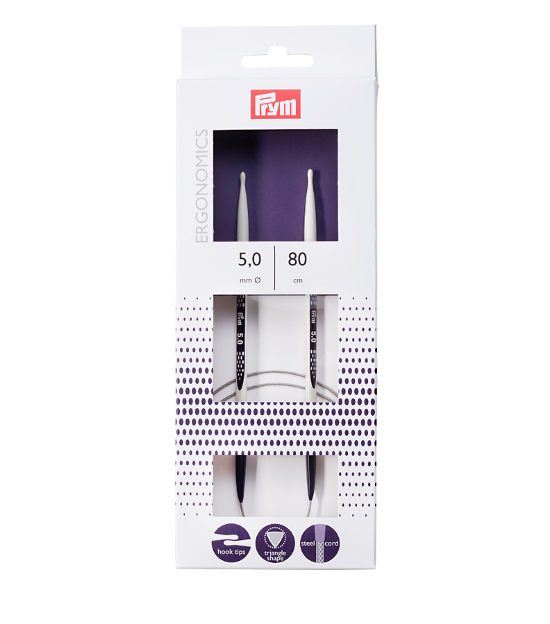 Palillos Tejer Circular Ergonomics 5mm 80cm-1
