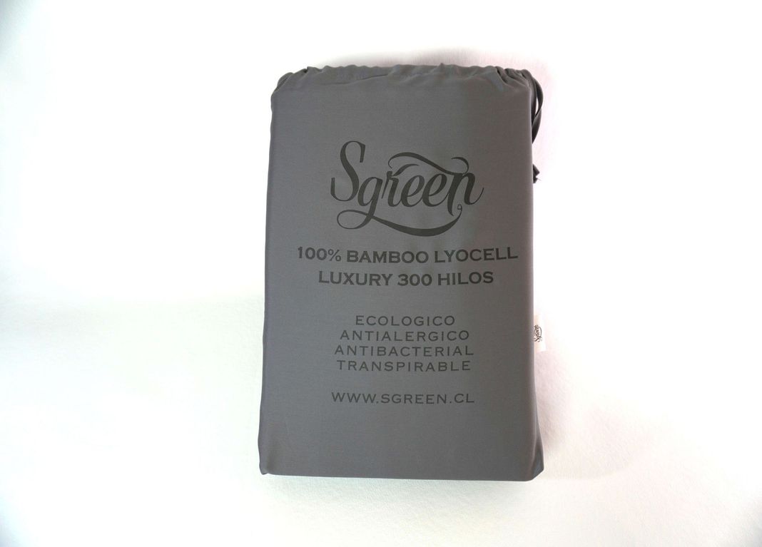 Sabanas de Bambu 100% Lyocell. Gris Oscuro 1.5 Plaza-1