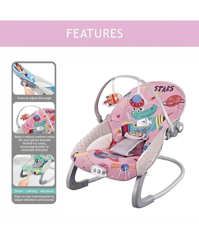 Silla Nido Bouncer Dino Pink-1