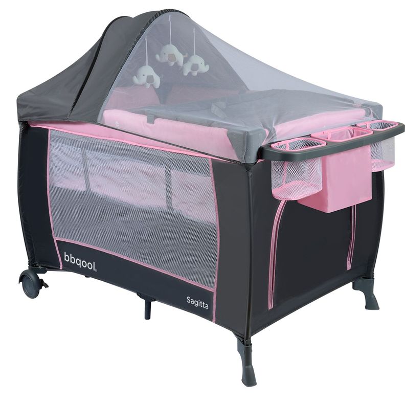 Cuna Playard Sagitta Pink-1