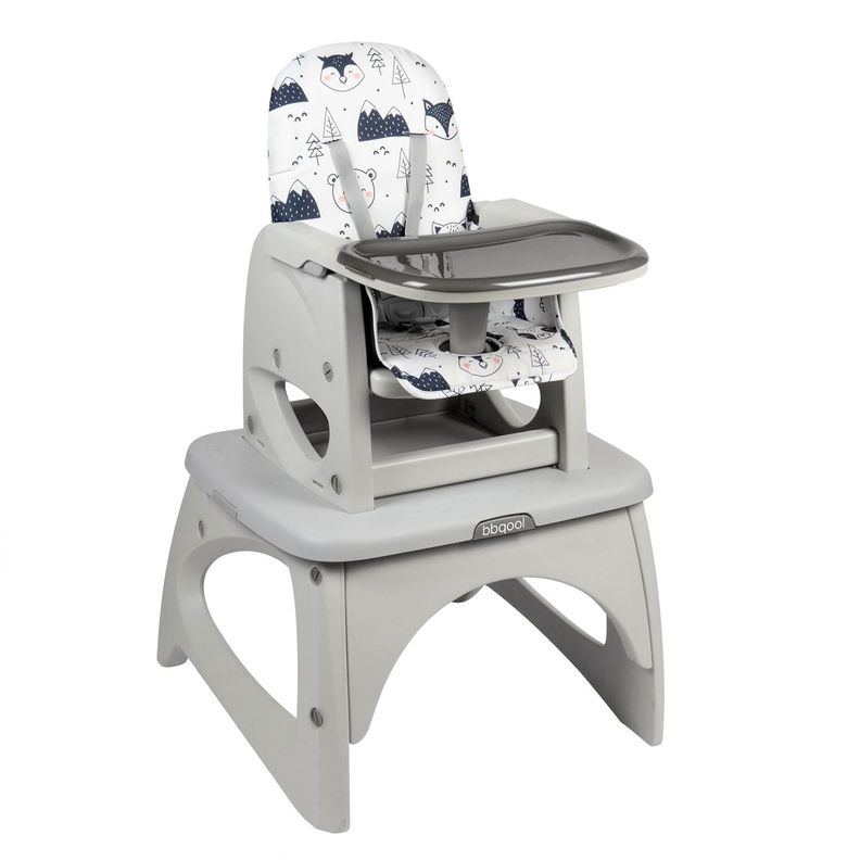 Silla de Comer Escritorio Foodzy 4-in-1 Gris 6 meses