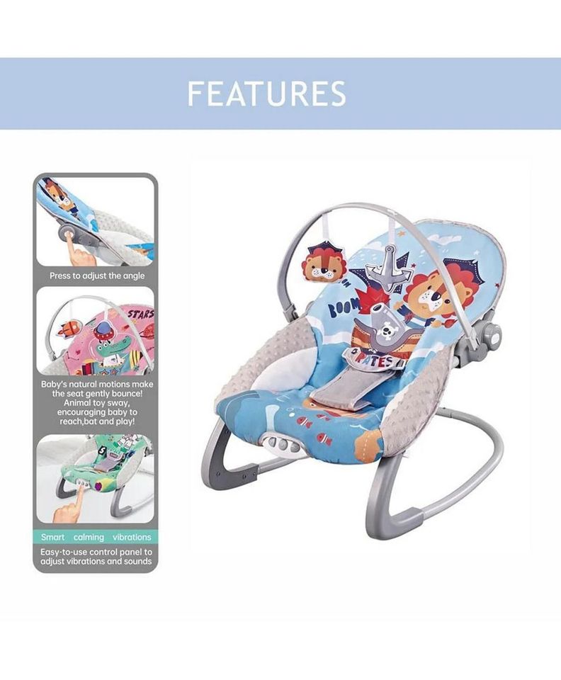Silla Nido Bouncer Lion Blue-2