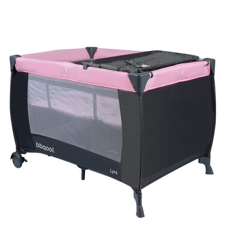 Cuna Playard Lyra Pink + Colchón de Viaje Plegable-1