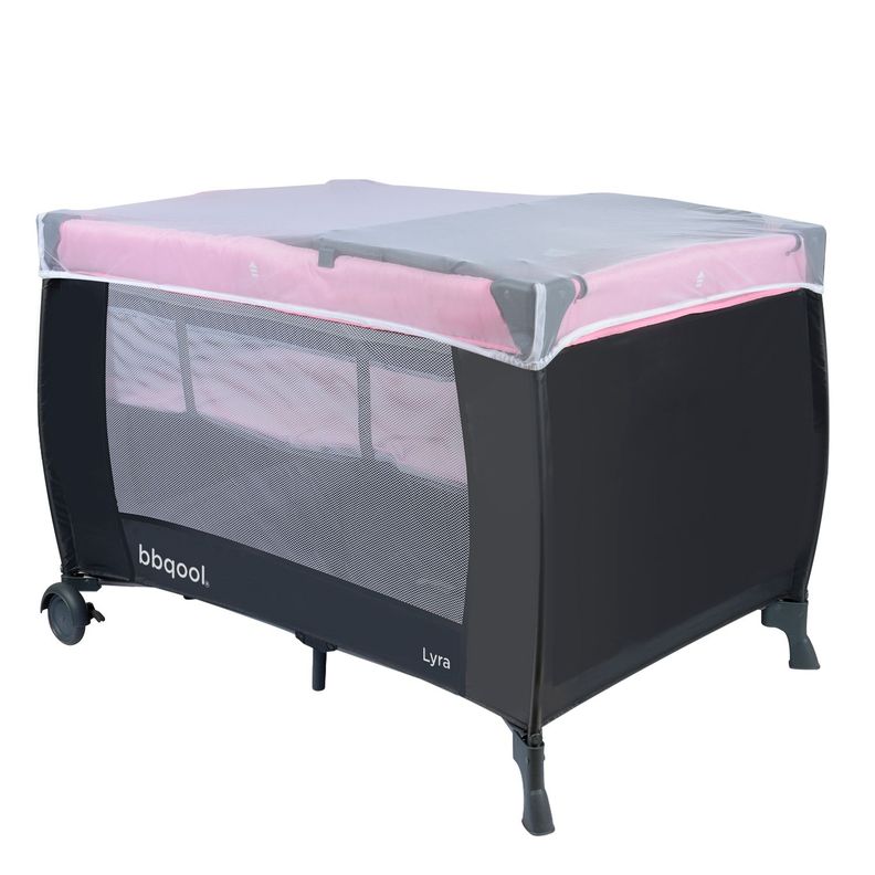 Cuna Playard Lyra Pink + Colchón de Viaje Plegable-2