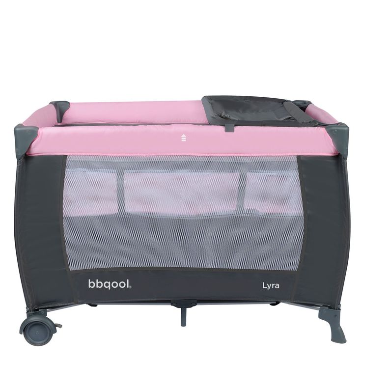Cuna Playard Lyra Pink + Colchón de Viaje Plegable-3