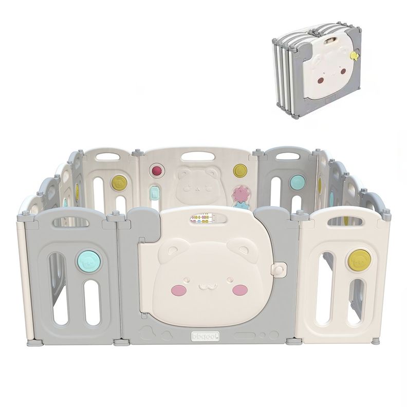 Corral Didáctico de Juegos Plegable Kiddy Grey-1